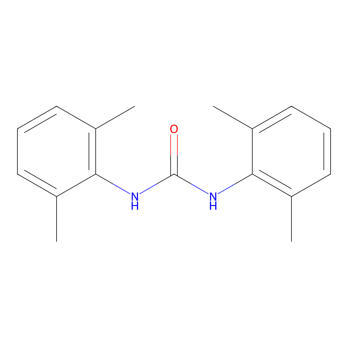 Urea, N,N'-bis(2,6-dimethylphenyl)- molecular structure, CAS 25348-08-7