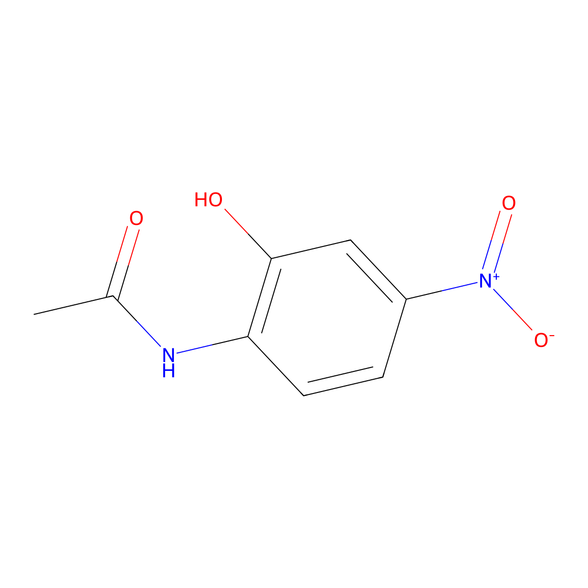 N-(2-Hydroxy-4-nitrophenyl)acetamide molecular structure, CAS 25351-89-7