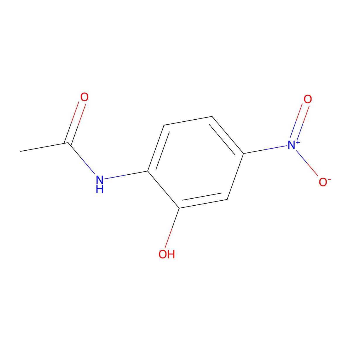 N-(2-Hydroxy-4-nitrophenyl)acetamide molecular structure, CAS 25351-89-7