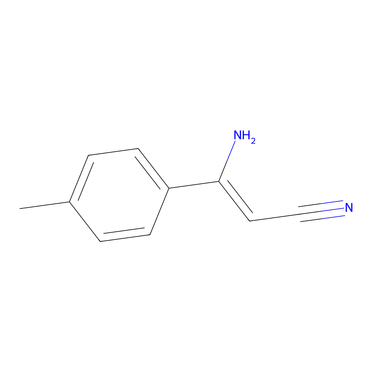 3-Amino-3-(4-methylphenyl)prop-2-enenitrile molecular structure, CAS 25354-55-6