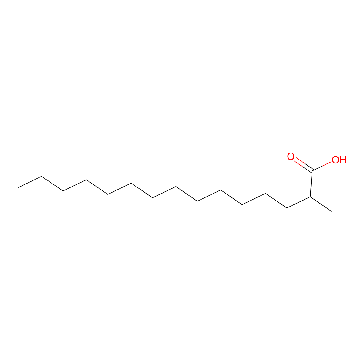 2-Methylpentadecanoic acid molecular structure, CAS 25354-92-1