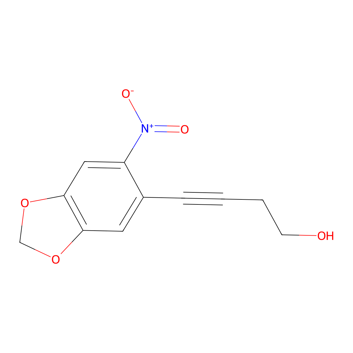 4-(6-Nitrobenzo[d][1,3]dioxol-5-yl)but-3-yn-1-ol molecular structure, CAS 2535525-16-5