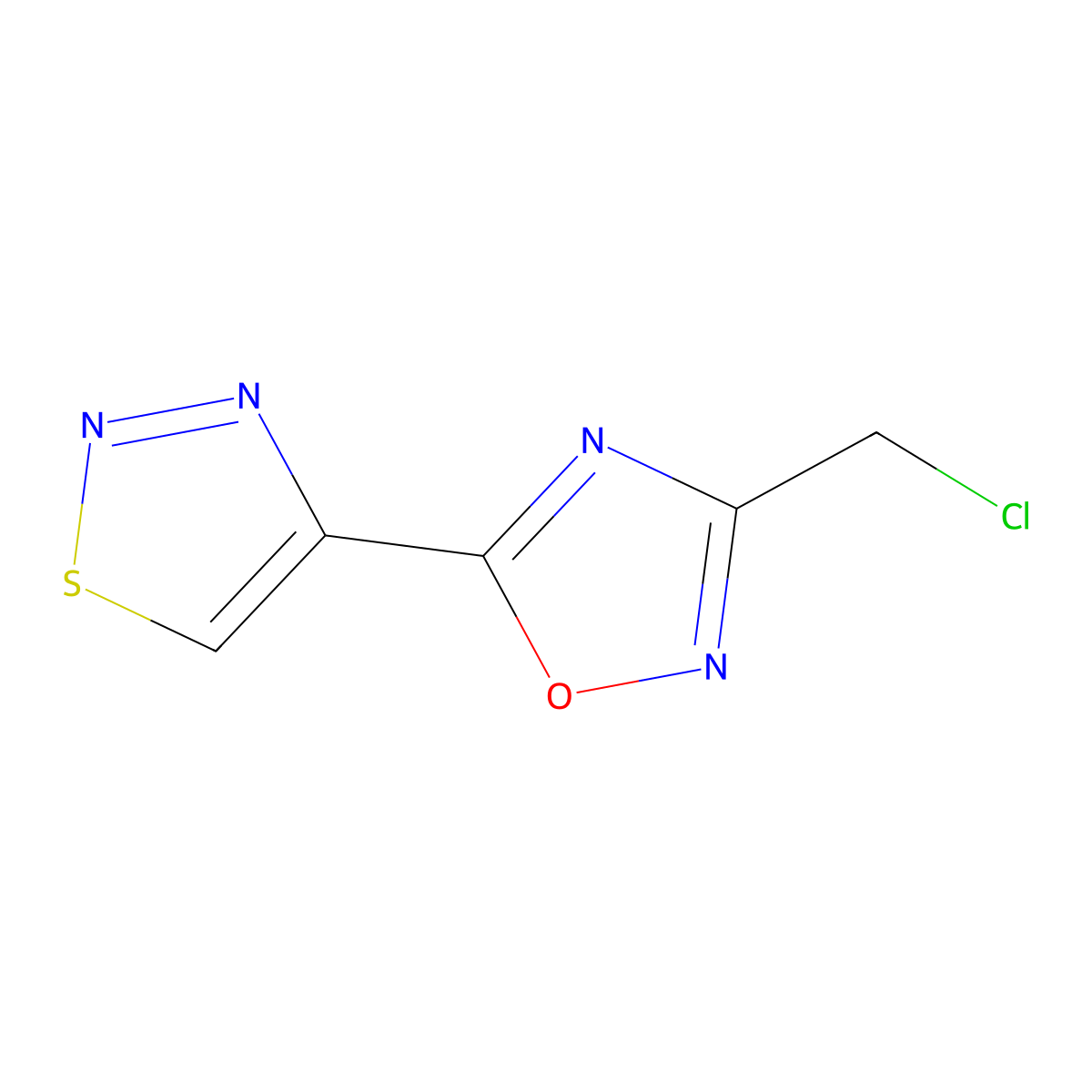 3-(Chloromethyl)-5-(1,2,3-thiadiazol-4-YL)-1,2,4-oxadiazole molecular structure, CAS 253586-59-3
