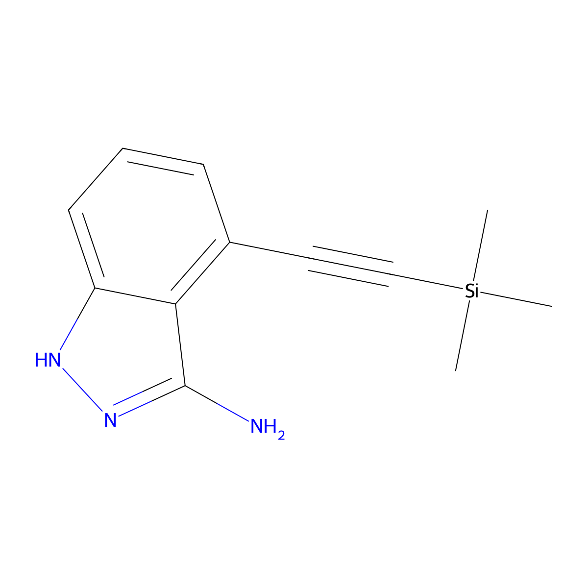 4-((trimethylsilyl)ethynyl)-2H-indazol-3-amine molecular structure, CAS 2535916-91-5