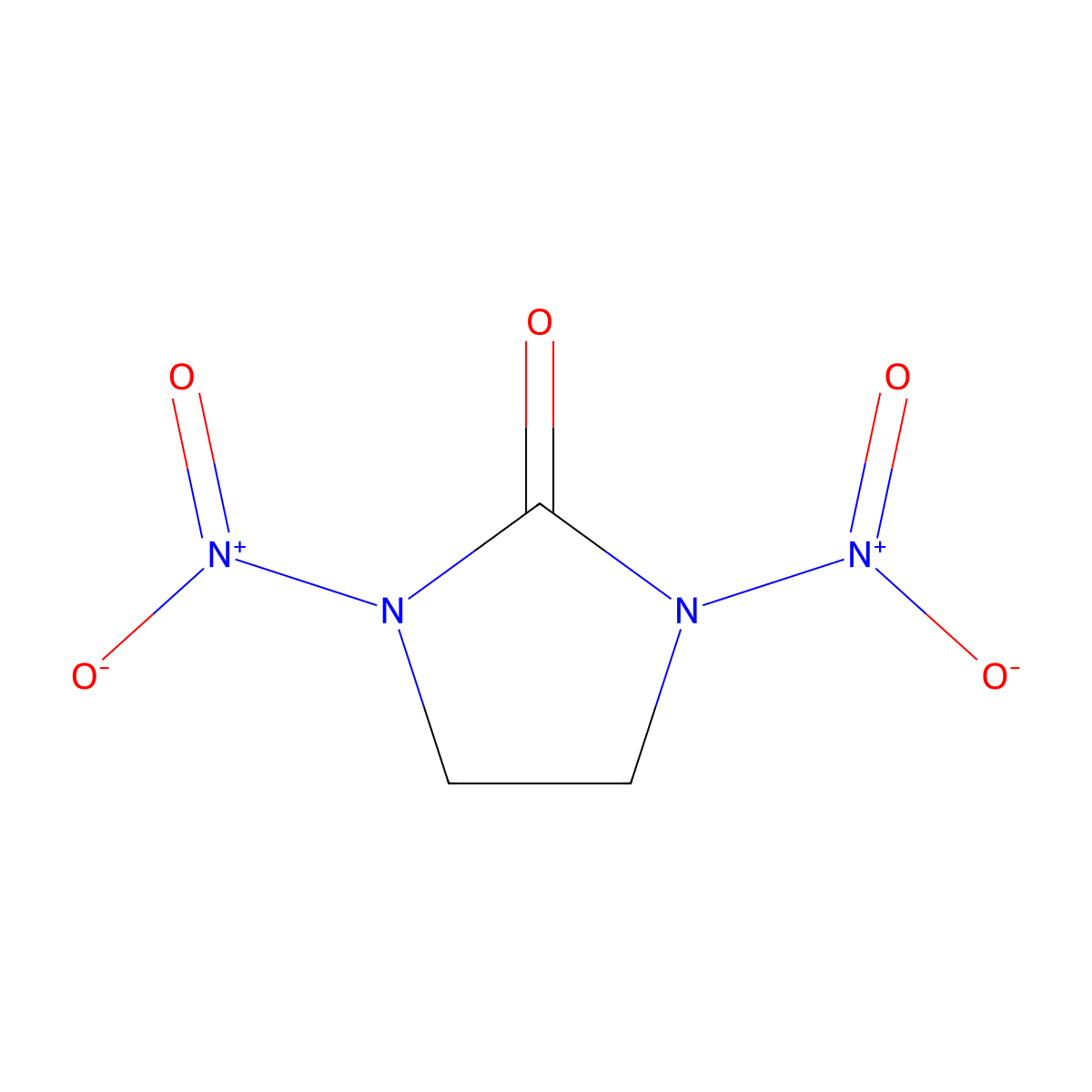 1,3-Dinitro-2-imidazolidinone molecular structure, CAS 2536-18-7