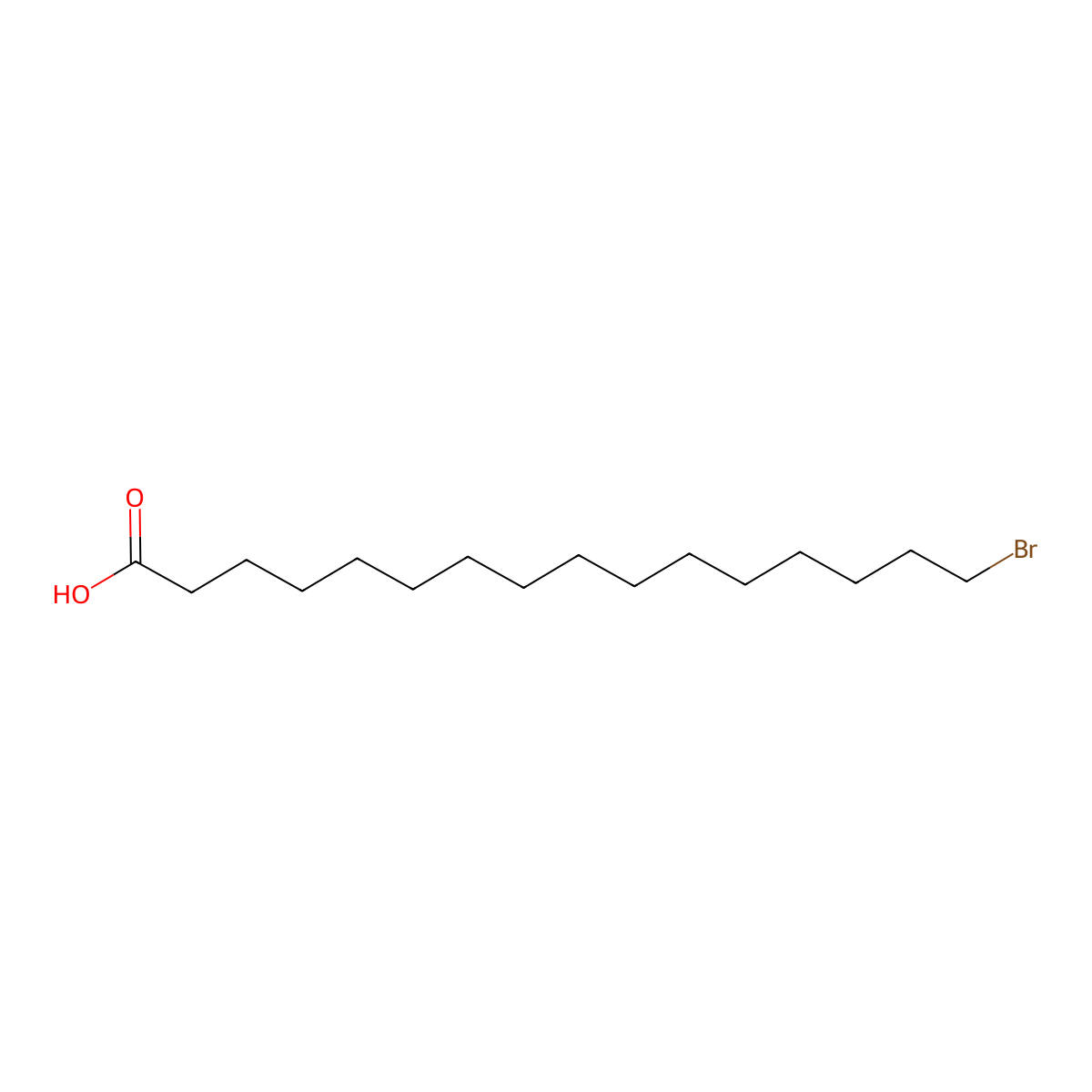 16-Bromohexadecanoic acid molecular structure, CAS 2536-35-8