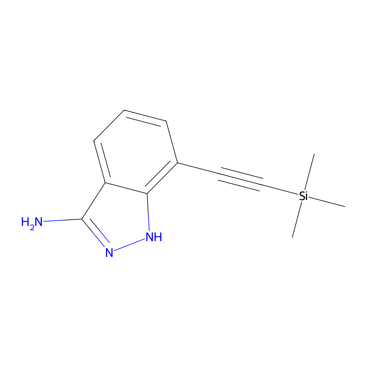 7-((trimethylsilyl)ethynyl)-2H-indazol-3-amine molecular structure, CAS 2536018-10-5