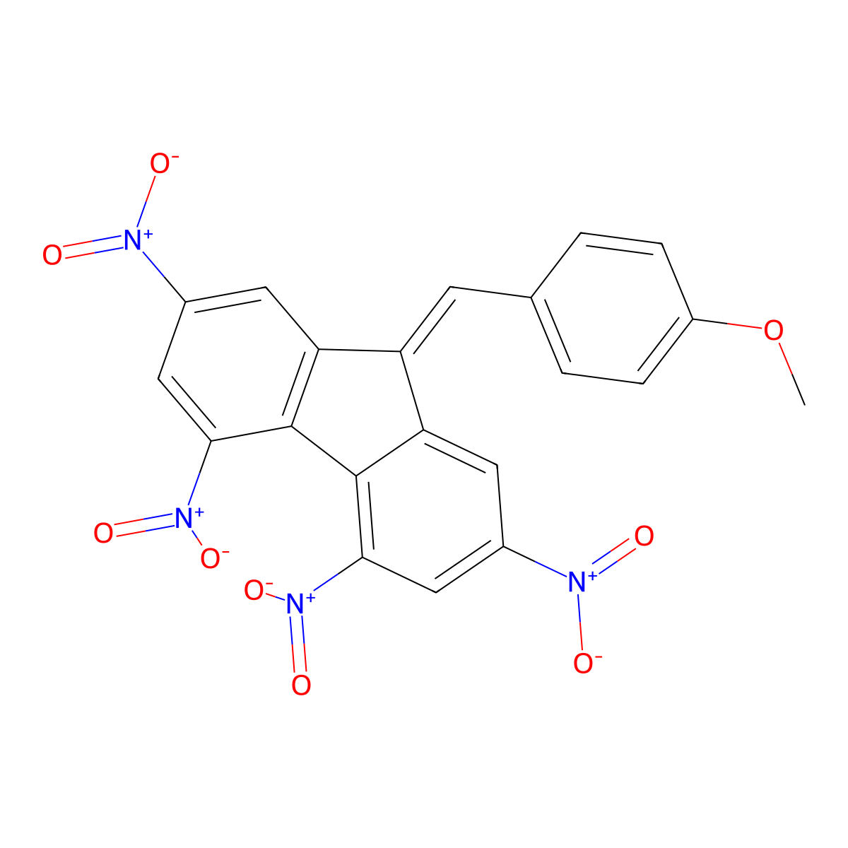 9-(4-methoxybenzylidene)-2,4,5,7-tetranitro-9H-fluorene molecular structure, CAS 253605-78-6