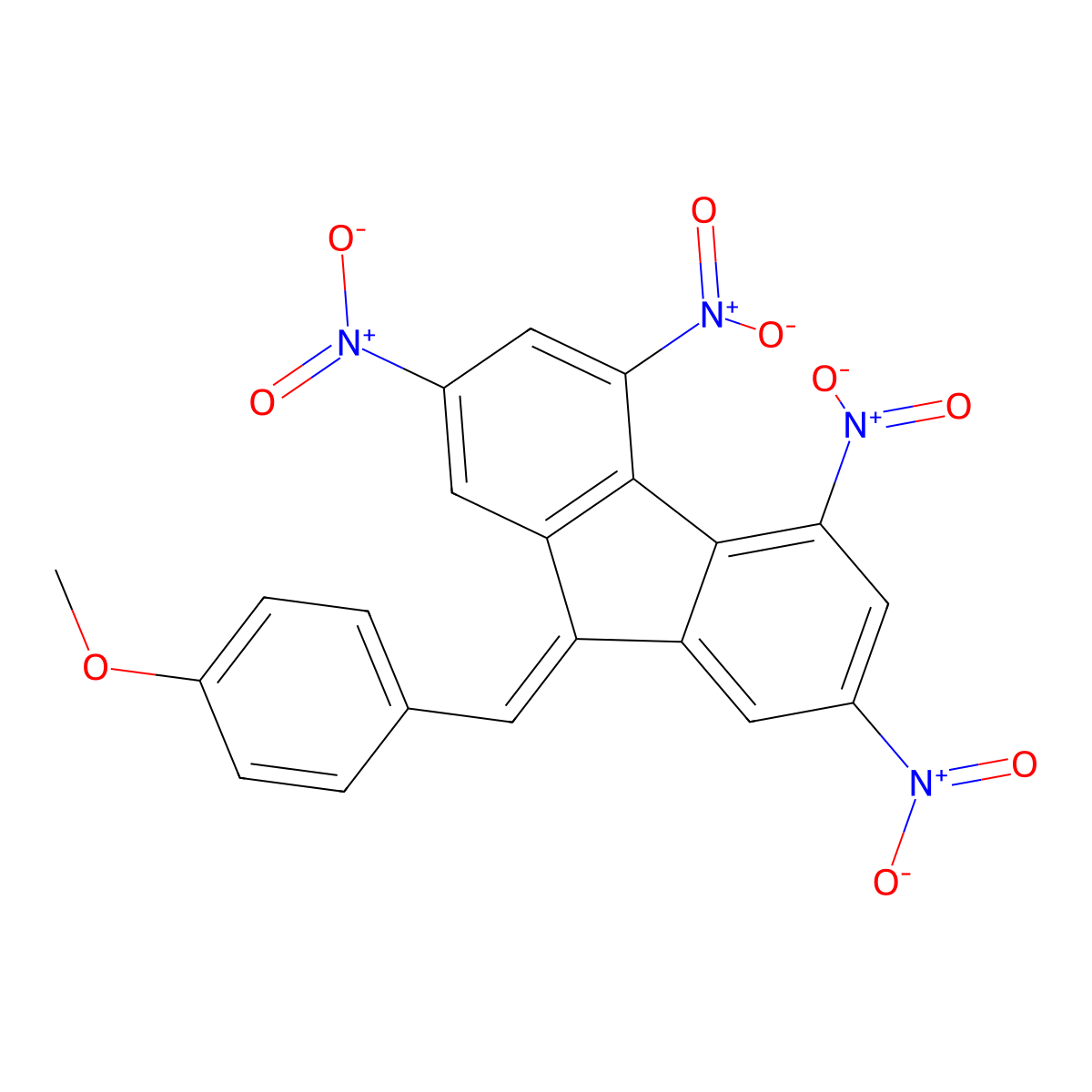 9-(4-methoxybenzylidene)-2,4,5,7-tetranitro-9H-fluorene molecular structure, CAS 253605-78-6