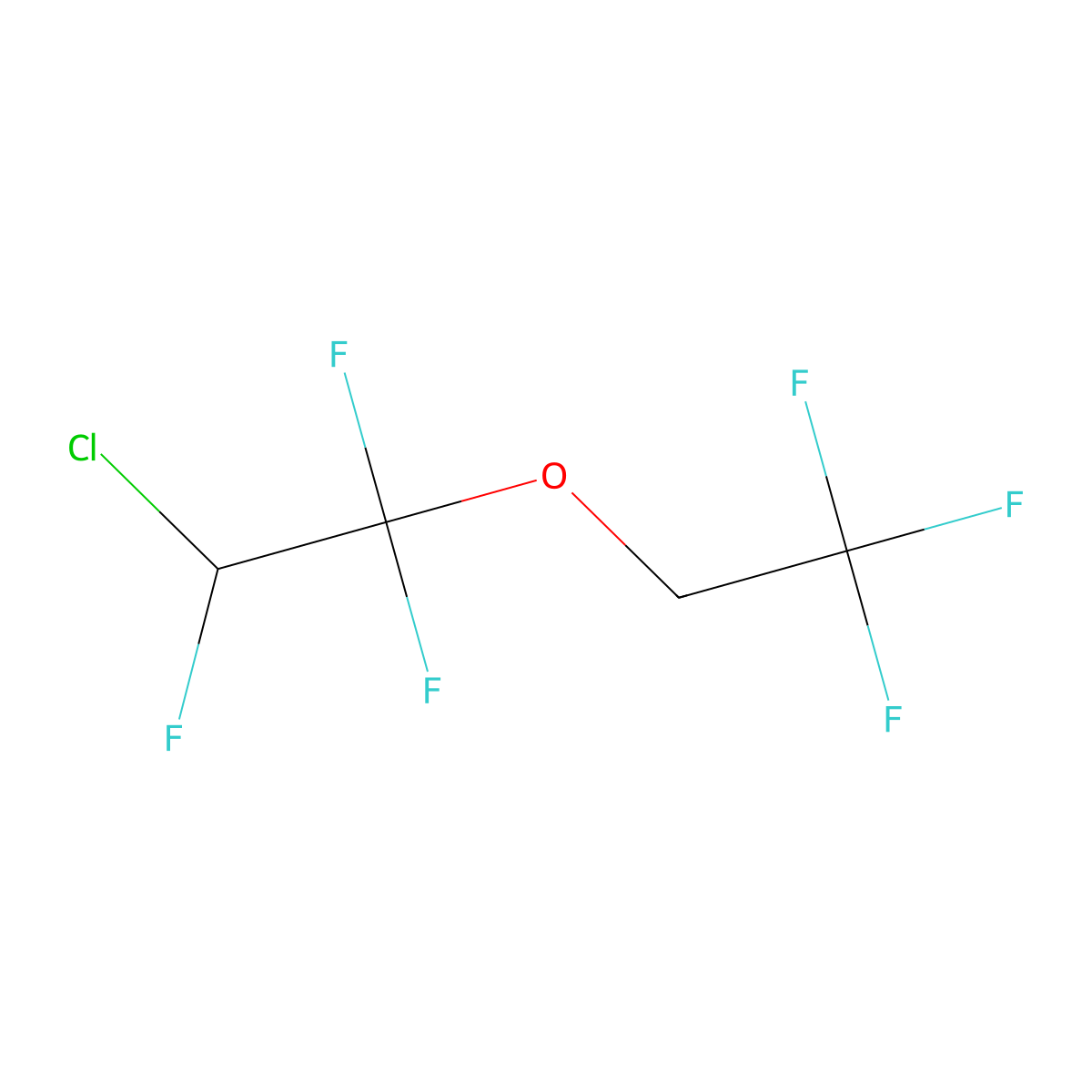 1,1,2-Trifluoro-2-chloroethyl 2,2,2-trifluoroethyl ether molecular structure, CAS 25364-98-1