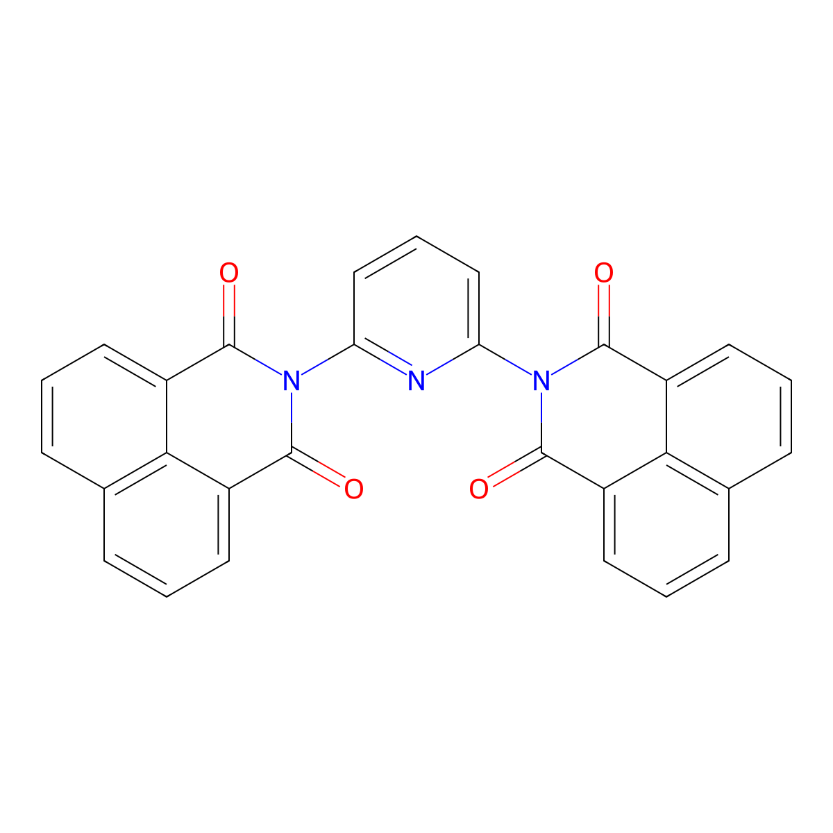 2,2'-(Pyridine-2,6-diyl)di(1H-benzo[de]isoquinoline-1,3(2H)-dione) molecular structure, CAS 253678-77-2