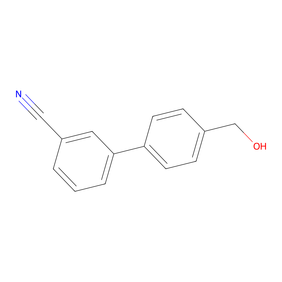 3-[4-(Hydroxymethyl)phenyl]benzonitrile molecular structure, CAS 253678-85-2