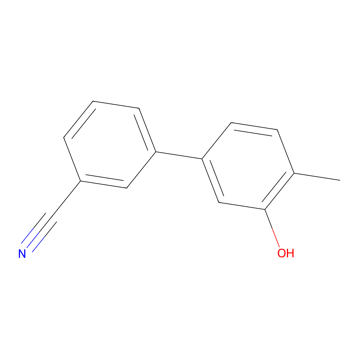 5-(3-Cyanophenyl)-2-methylphenol molecular structure, CAS 253678-98-7