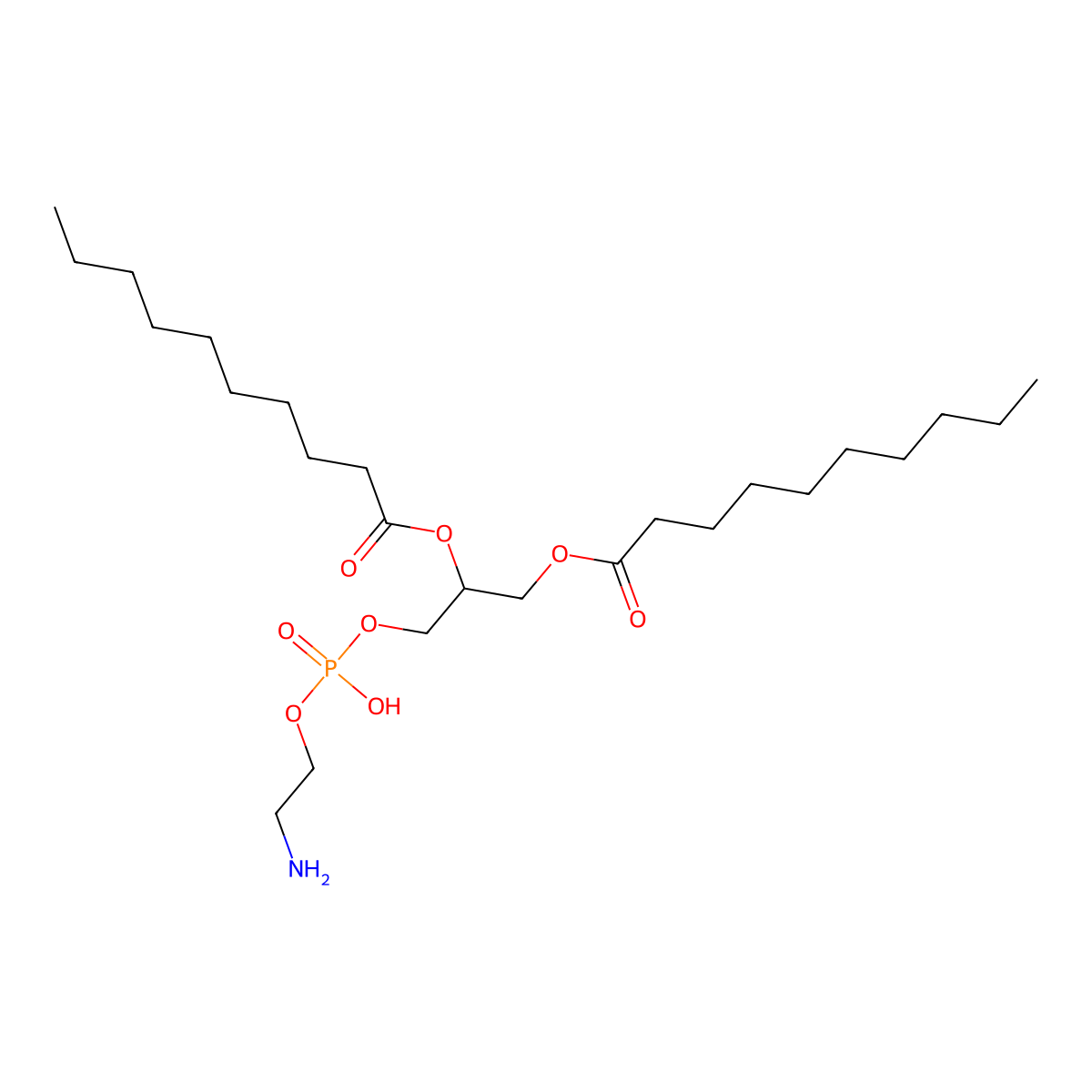 1,2-Didecanoyl-sn-glycero-3-phosphoethanolamine molecular structure, CAS 253685-27-7