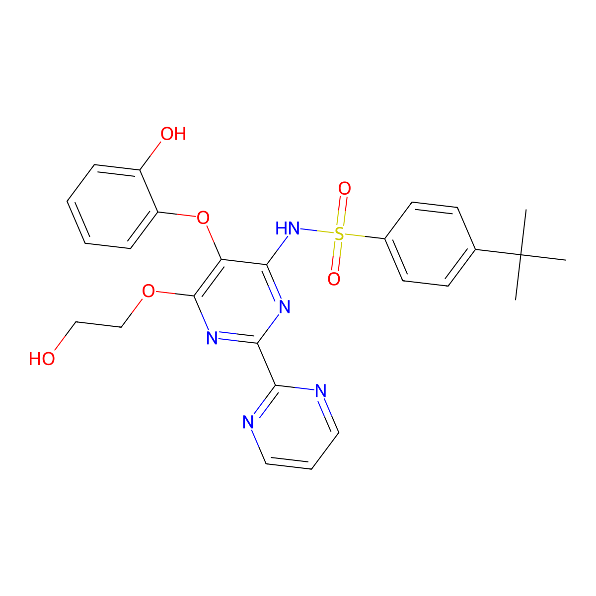 Desmethyl Bosentan molecular structure, CAS 253688-61-8