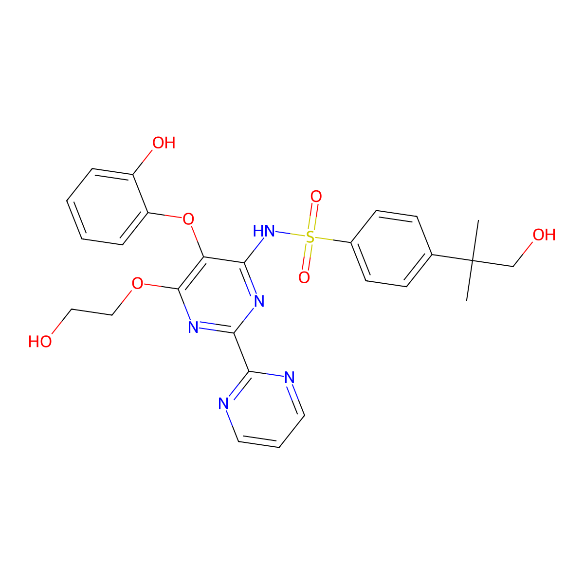 Hydroxy Desmethyl Bosentan molecular structure, CAS 253688-62-9