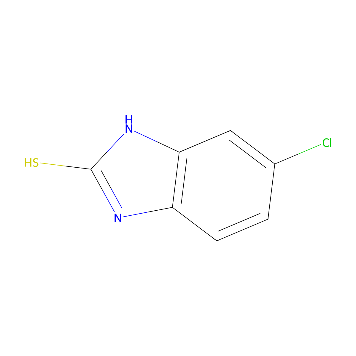 6-chloro-1H-benzimidazole-2-thiol molecular structure, CAS 25369-78-2