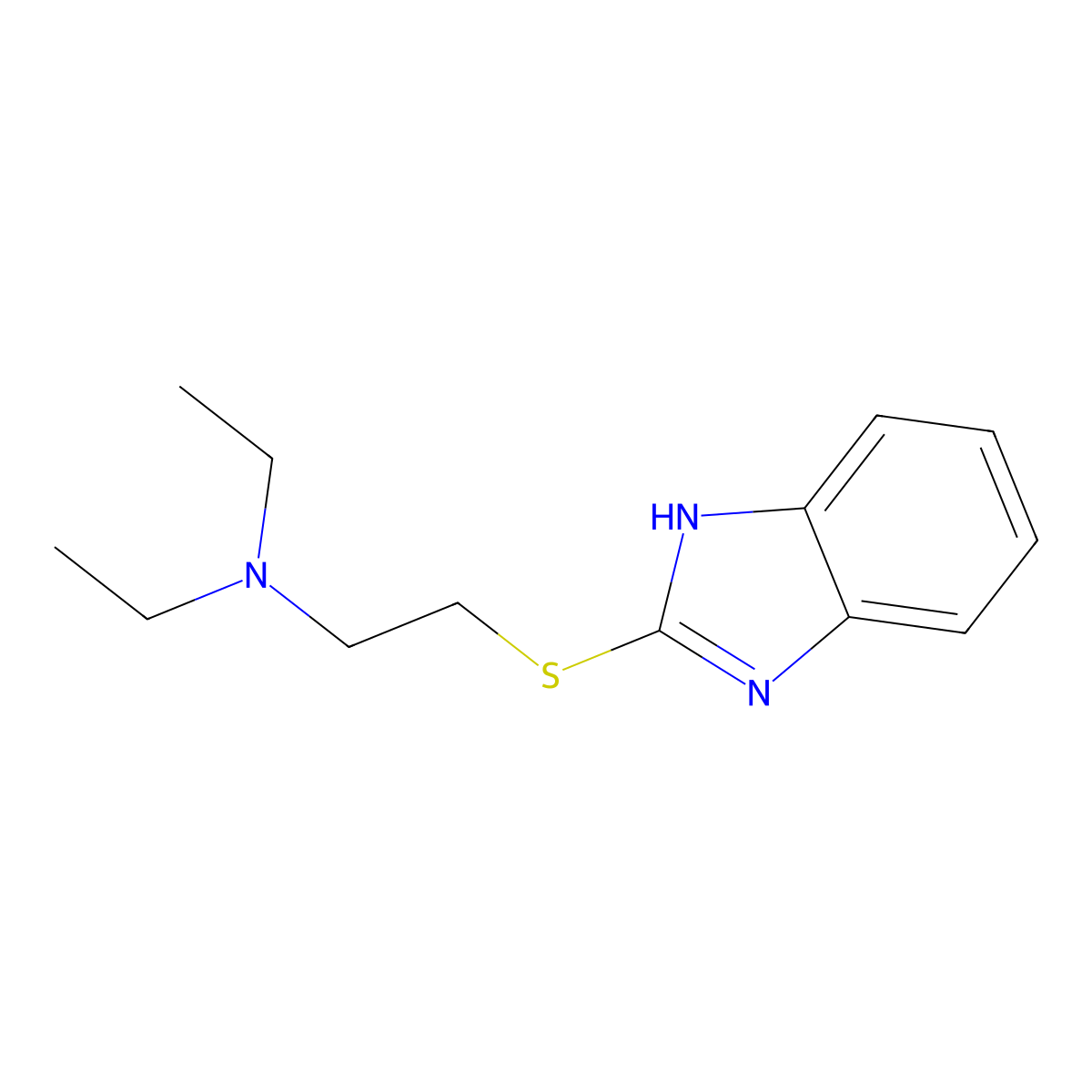 2-(1H-Benzimidazol-2-ylthio)-N,N-diethylethanamine molecular structure, CAS 25369-81-7