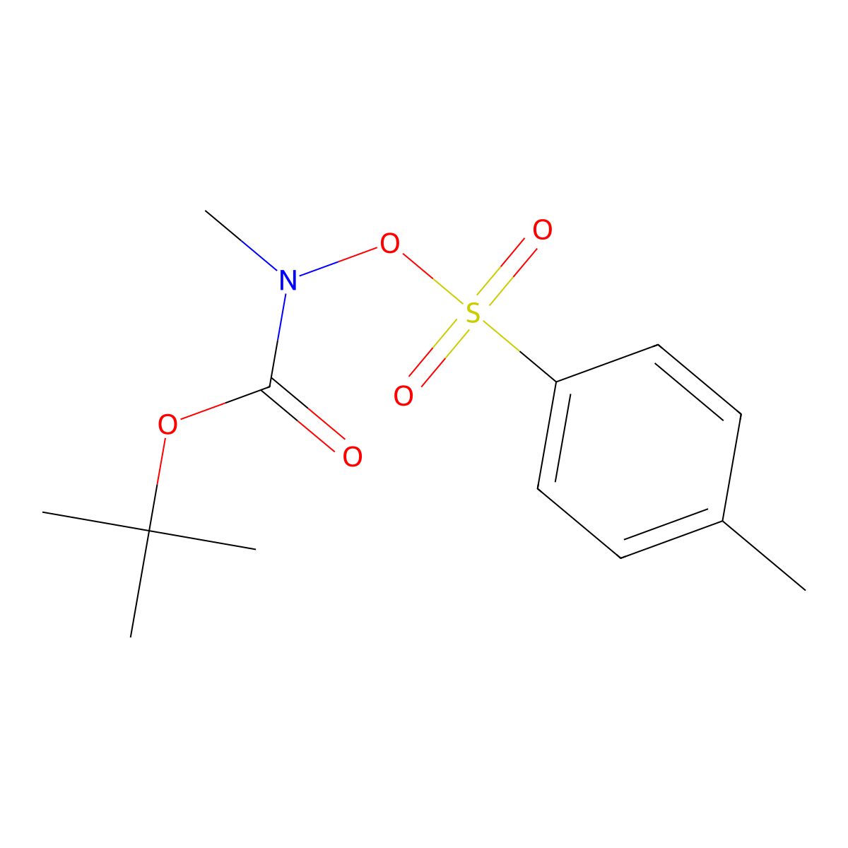 tert-butyl N-methyl-N-((4-methylbenzenesulfonyl)oxy)carbamate molecular structure, CAS 25370-96-1