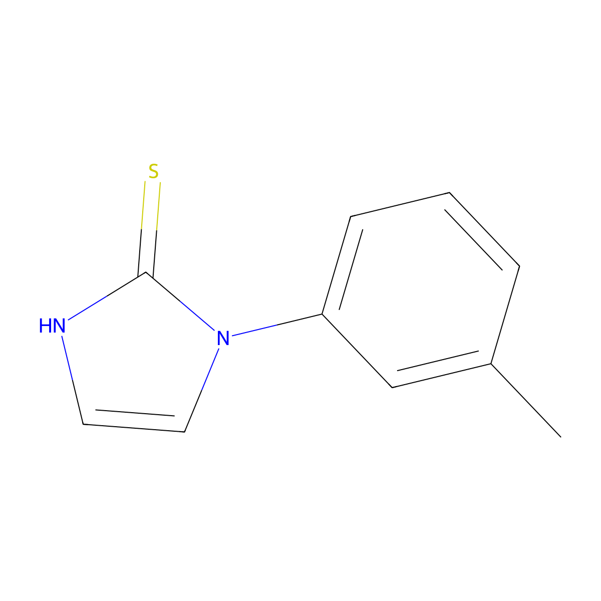 1-(3-methylphenyl)-1H-imidazole-2-thiol molecular structure, CAS 25372-35-4