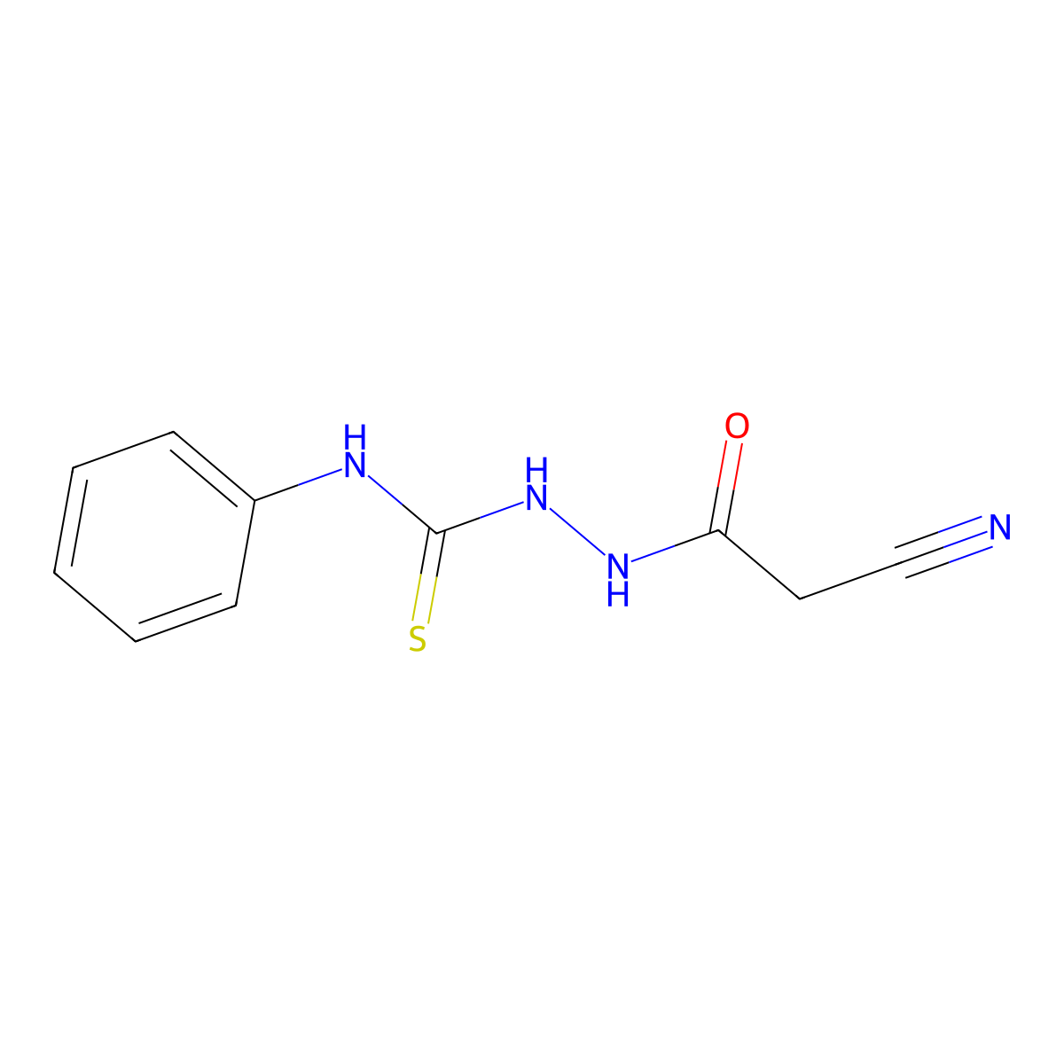 2-cyano-N-[(phenylcarbamothioyl)amino]acetamide molecular structure, CAS 25373-00-6