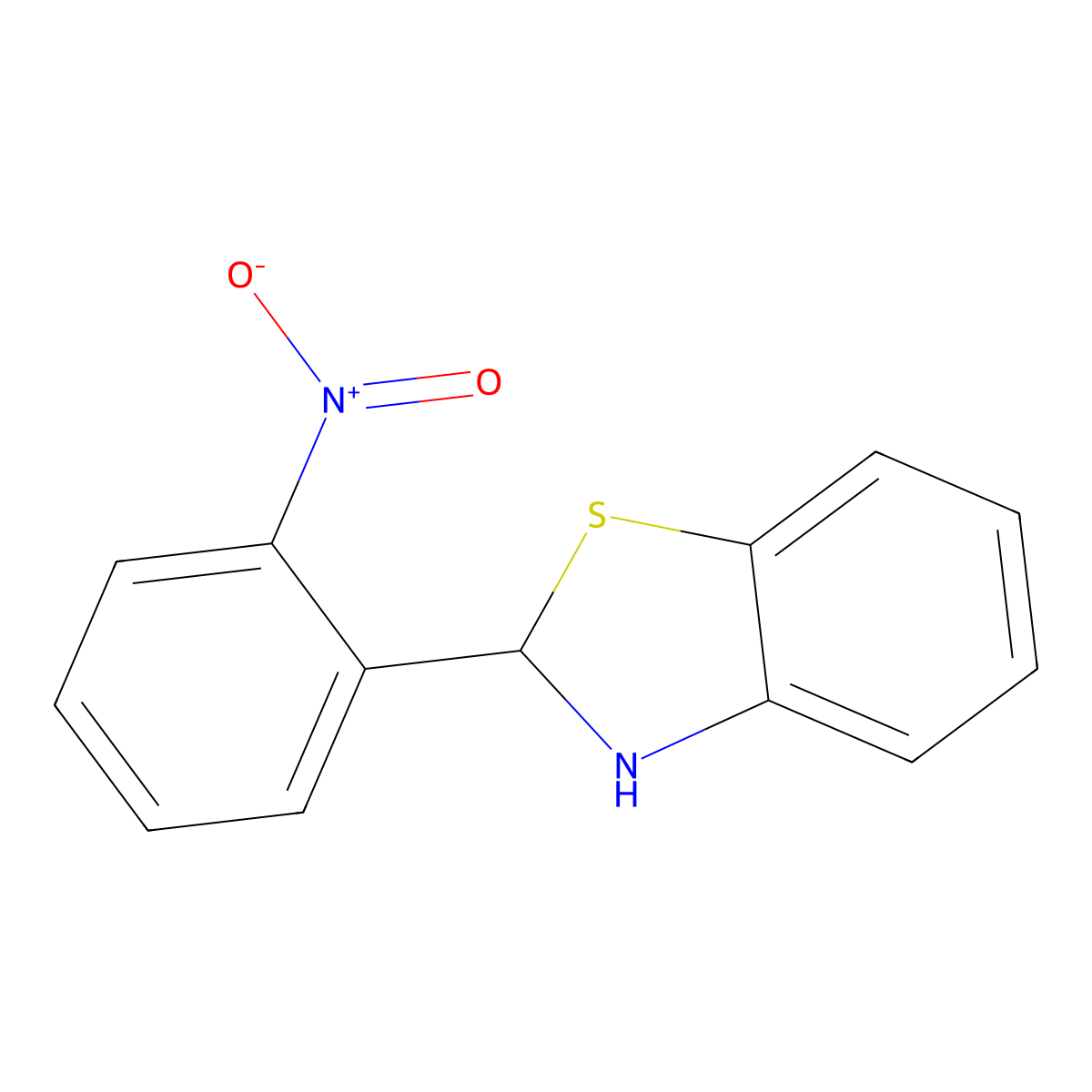 2,3-Dihydro-2-(2-nitrophenyl)benzothiazole molecular structure, CAS 25373-33-5