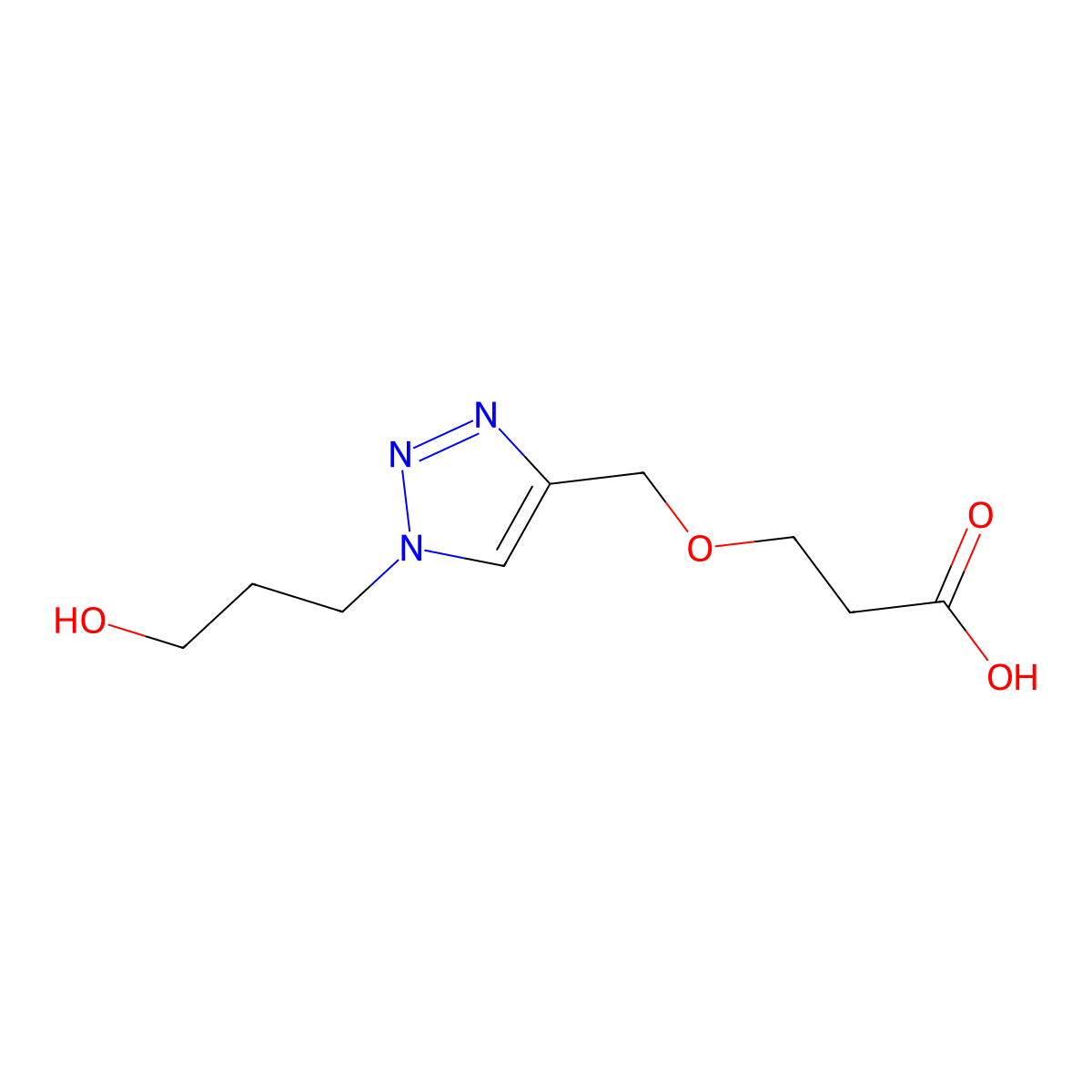 3-{[1-(3-hydroxypropyl)-1H-1,2,3-triazol-4-yl]methoxy}propanoicacid molecular structure, CAS 2537727-94-7