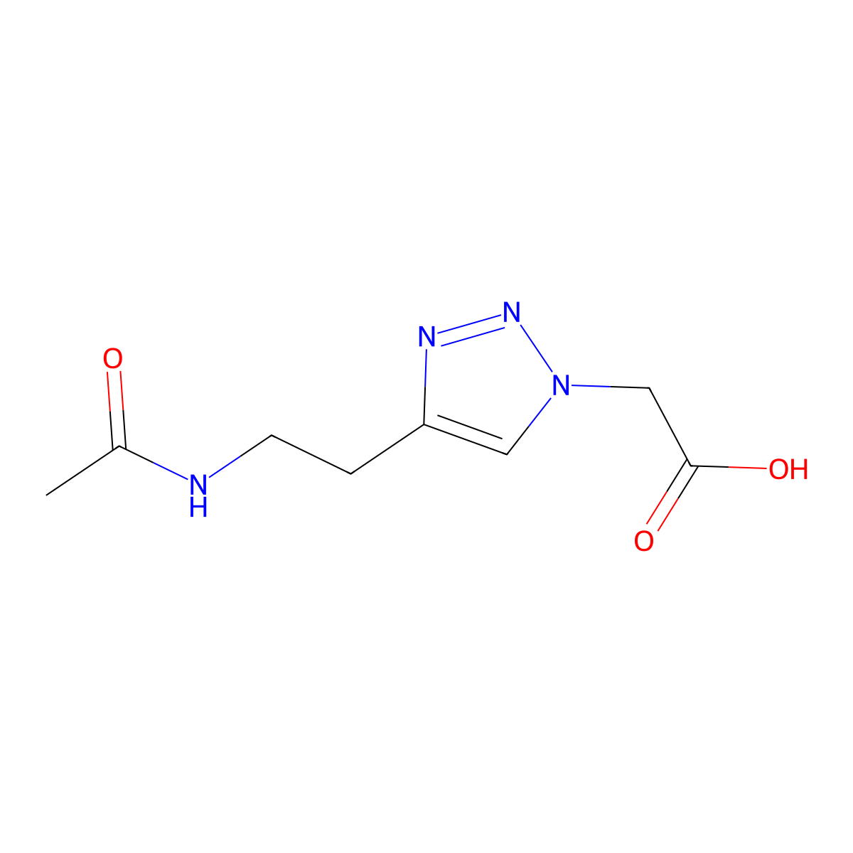 2-[4-(2-acetamidoethyl)-1H-1,2,3-triazol-1-yl]acetic acid molecular structure, CAS 2537735-64-9