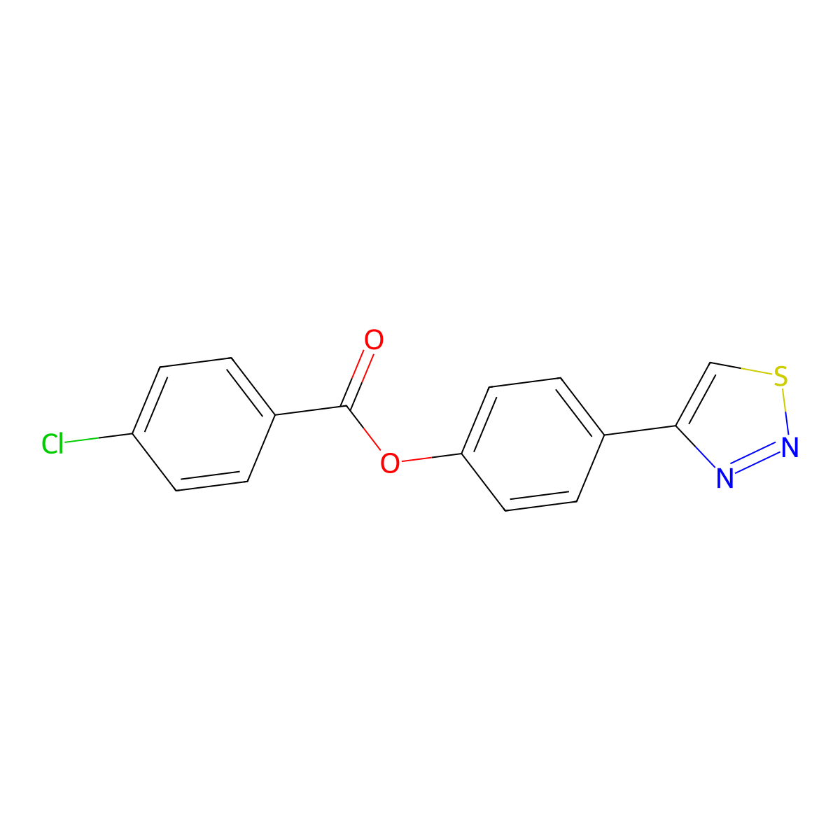 4-(1,2,3-Thiadiazol-4-yl)phenyl 4-chlorobenzenecarboxylate molecular structure, CAS 253774-65-1