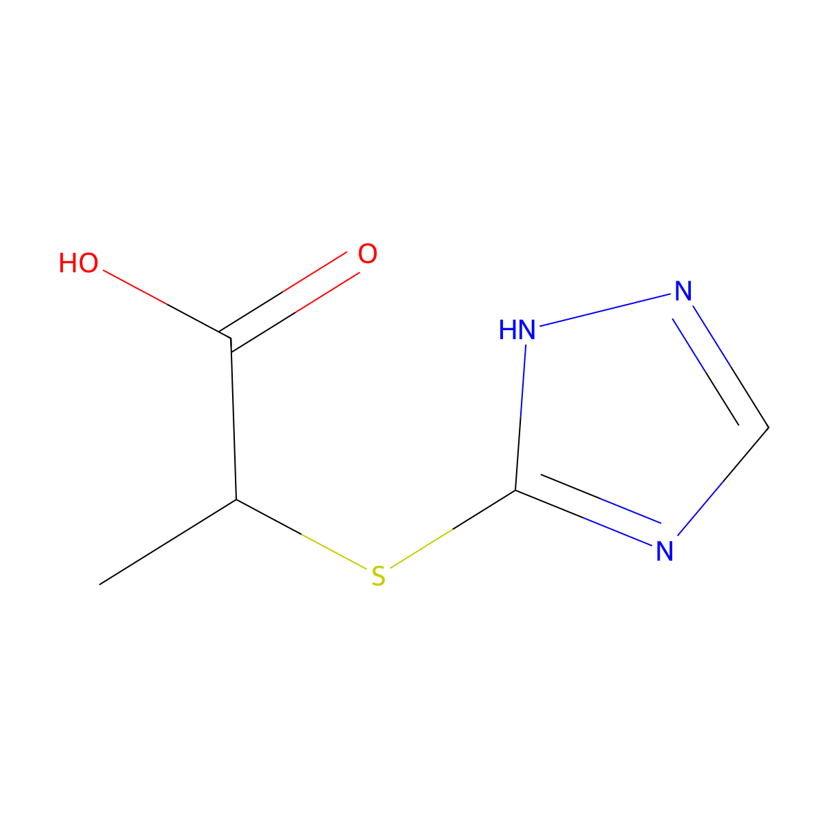 2-(1H-1,2,4-triazol-5-ylsulfanyl)propanoic acid molecular structure, CAS 253779-17-8