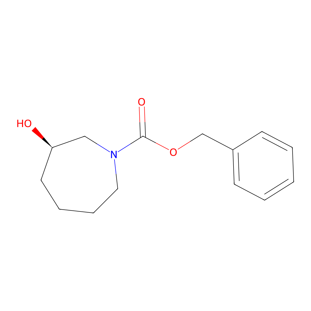 (R)-Benzyl 3-hydroxyazepane-1-carboxylate molecular structure, CAS 253782-22-8