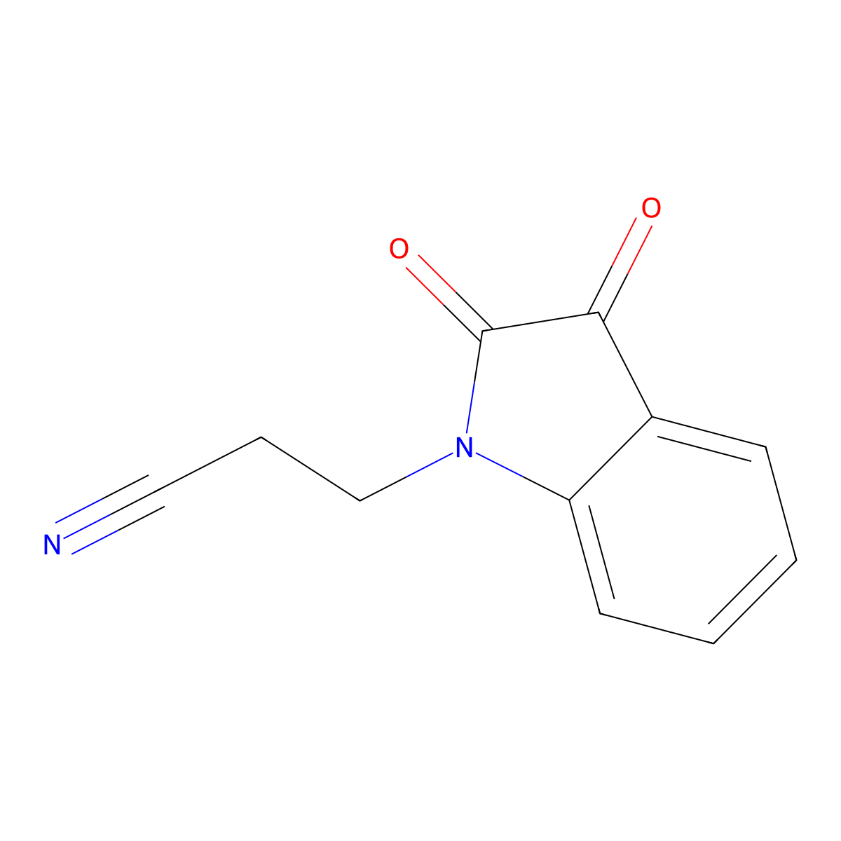 3-(2,3-dioxo-2,3-dihydro-1H-indol-1-yl)propanenitrile molecular structure, CAS 253786-56-0