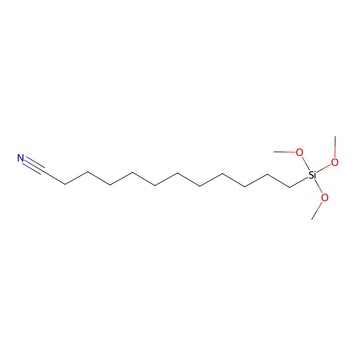 11-Cyanoundecyltrimethoxysilane molecular structure, CAS 253788-37-3
