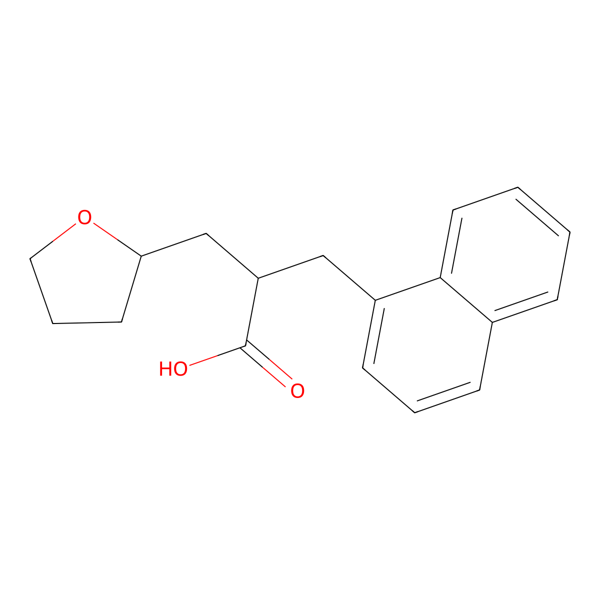 Tetrahydro-alpha-(1-naphthalenylmethyl)-2-furanpropanoic acid molecular structure, CAS 25379-26-4