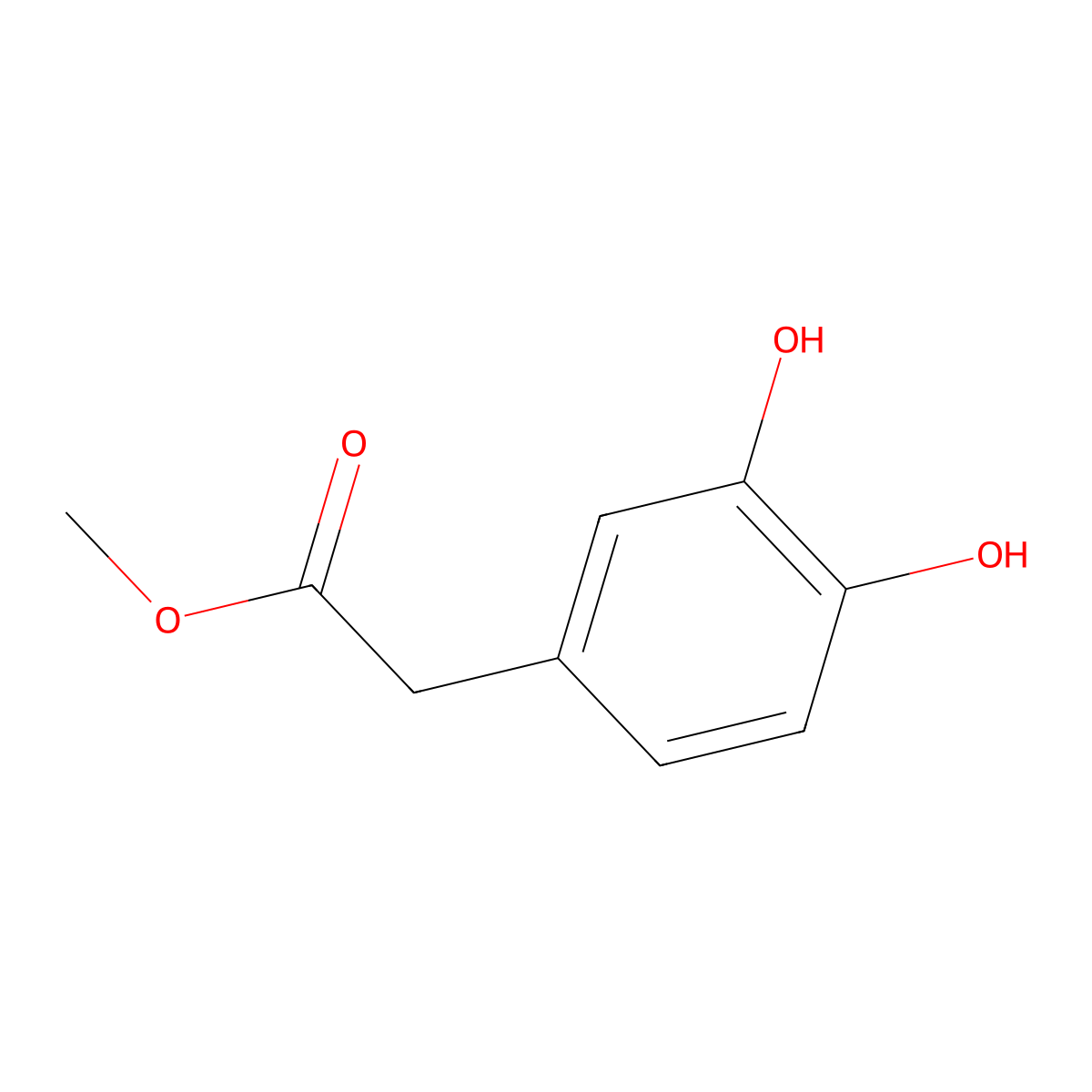 Methyl 3,4-Dihydroxyphenylacetate molecular structure, CAS 25379-88-8