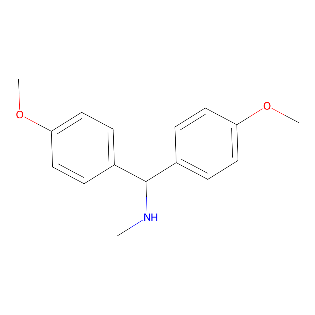 [Bis(4-methoxyphenyl)methyl](methyl)amine molecular structure, CAS 2538-39-8