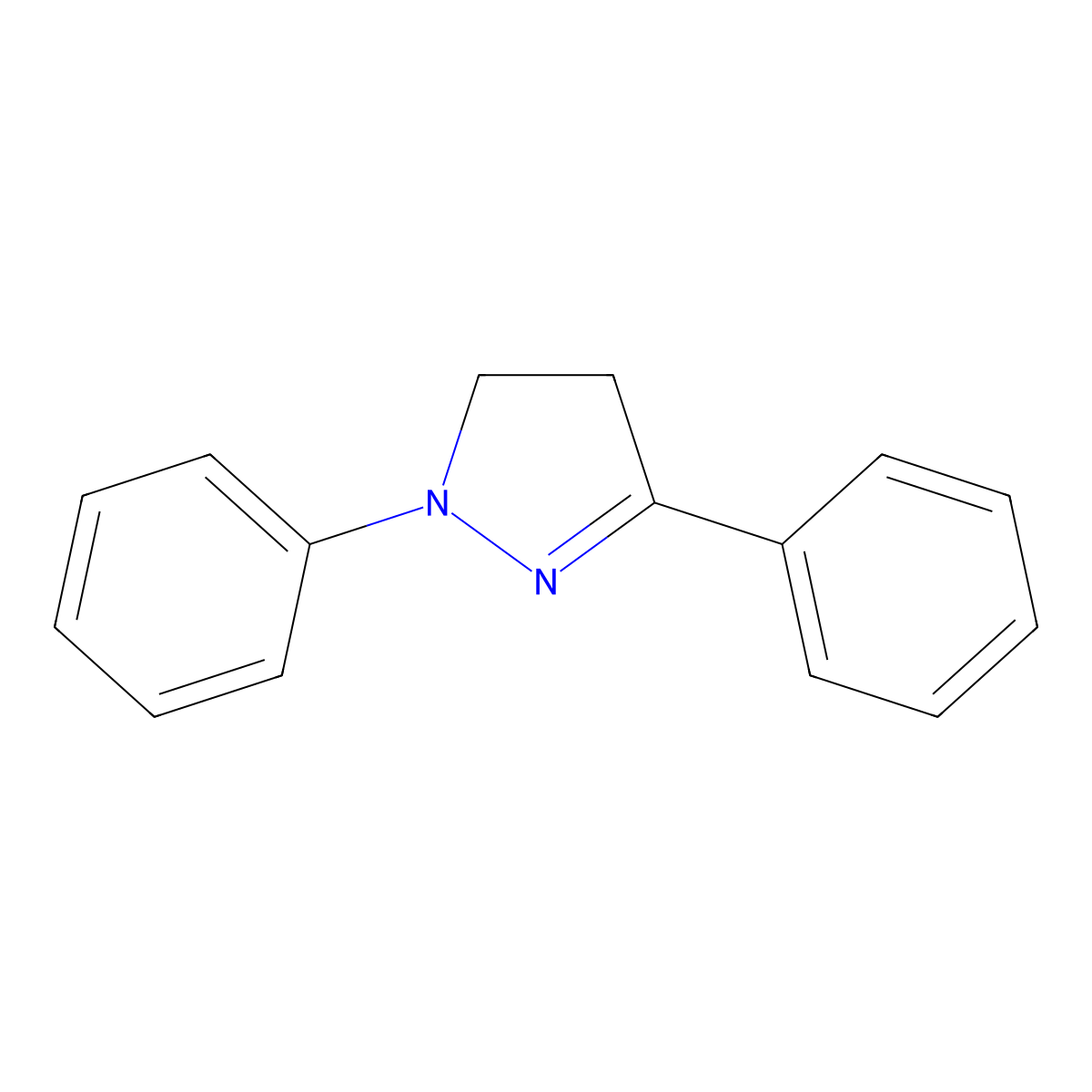 1,3-Diphenyl-4,5-dihydro-1H-pyrazole molecular structure, CAS 2538-52-5
