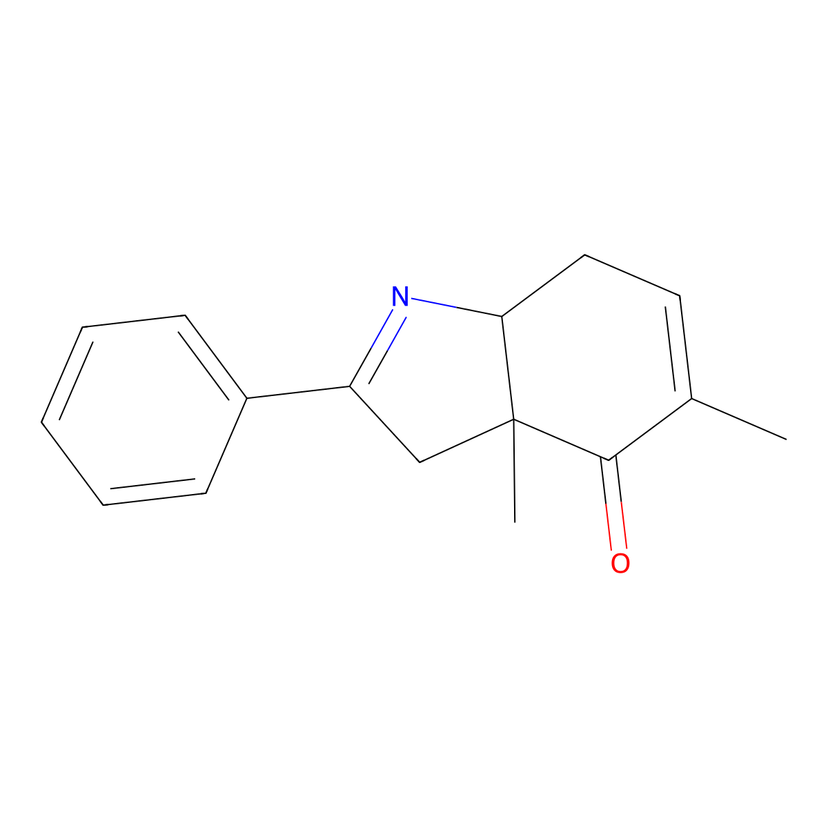 3a,5-dimethyl-2-phenyl-7,7a-dihydro-3H-indol-4-one molecular structure, CAS 2538-60-5