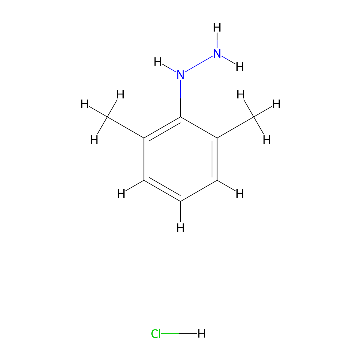2,6-Dimethylphenylhydrazine hydrochloride molecular structure, CAS 2538-61-6