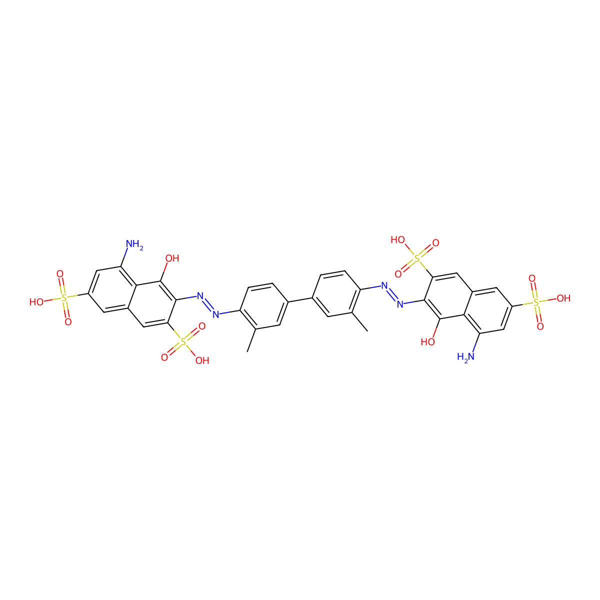 Trypan Blue free acid molecular structure, CAS 2538-83-2