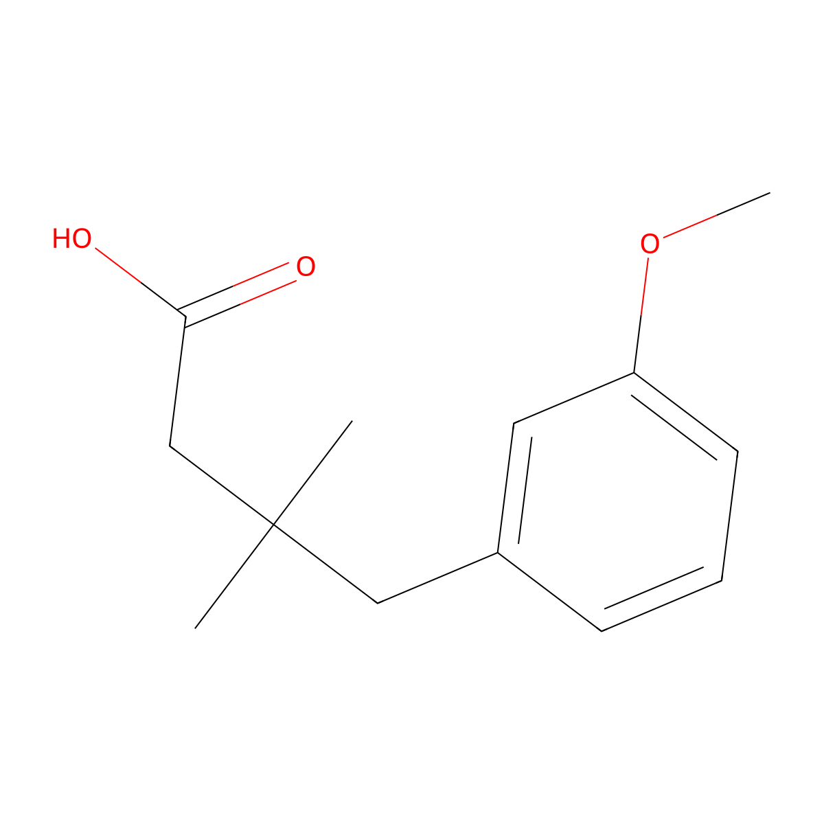 4-(3-Methoxyphenyl)-3,3-dimethylbutanoic acid molecular structure, CAS 25380-95-4