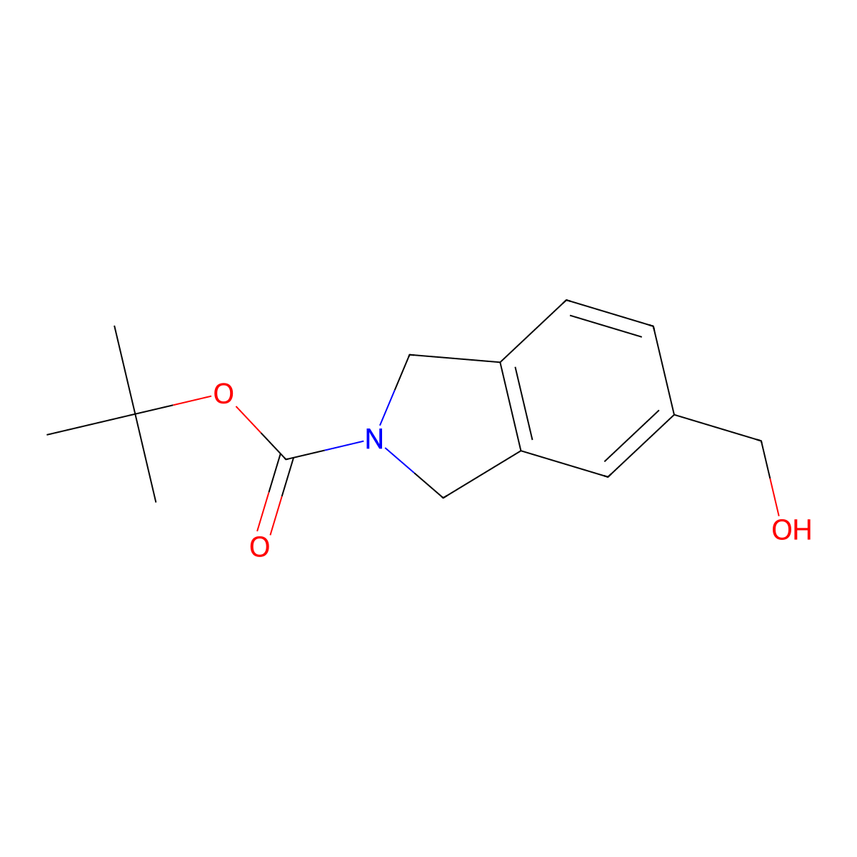 tert-butyl 5-(hydroxymethyl)-2,3-dihydro-1H-isoindole-2-carboxylate molecular structure, CAS 253801-14-8