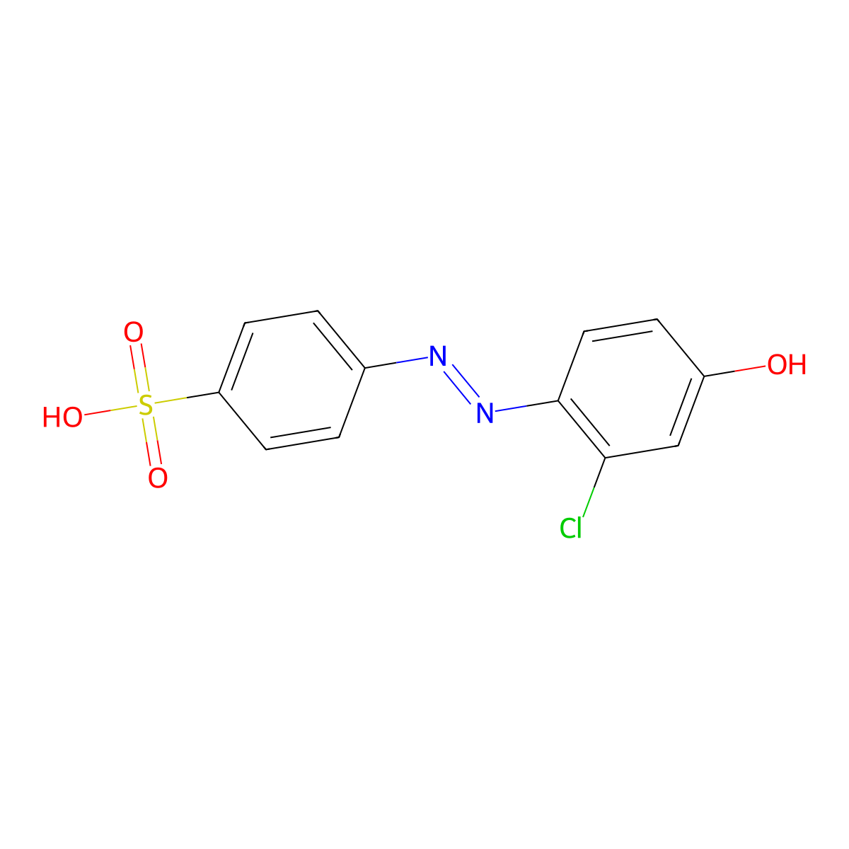 4-((2-Chloro-4-hydroxyphenyl)diazenyl)benzenesulfonic acid molecular structure, CAS 253801-34-2