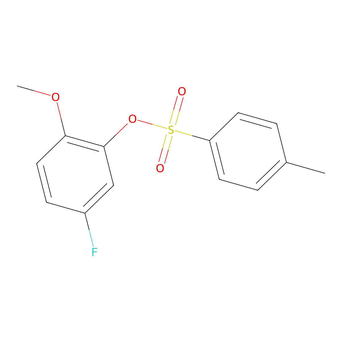 5-Fluoro-2-methoxyphenyl 4-methylbenzene-1-sulfonate molecular structure, CAS 2538309-07-6