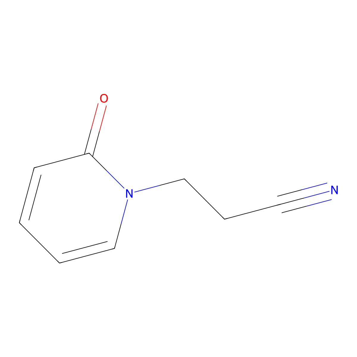 3-(2-oxopyridin-1(2H)-yl)propanenitrile molecular structure, CAS 25386-51-0