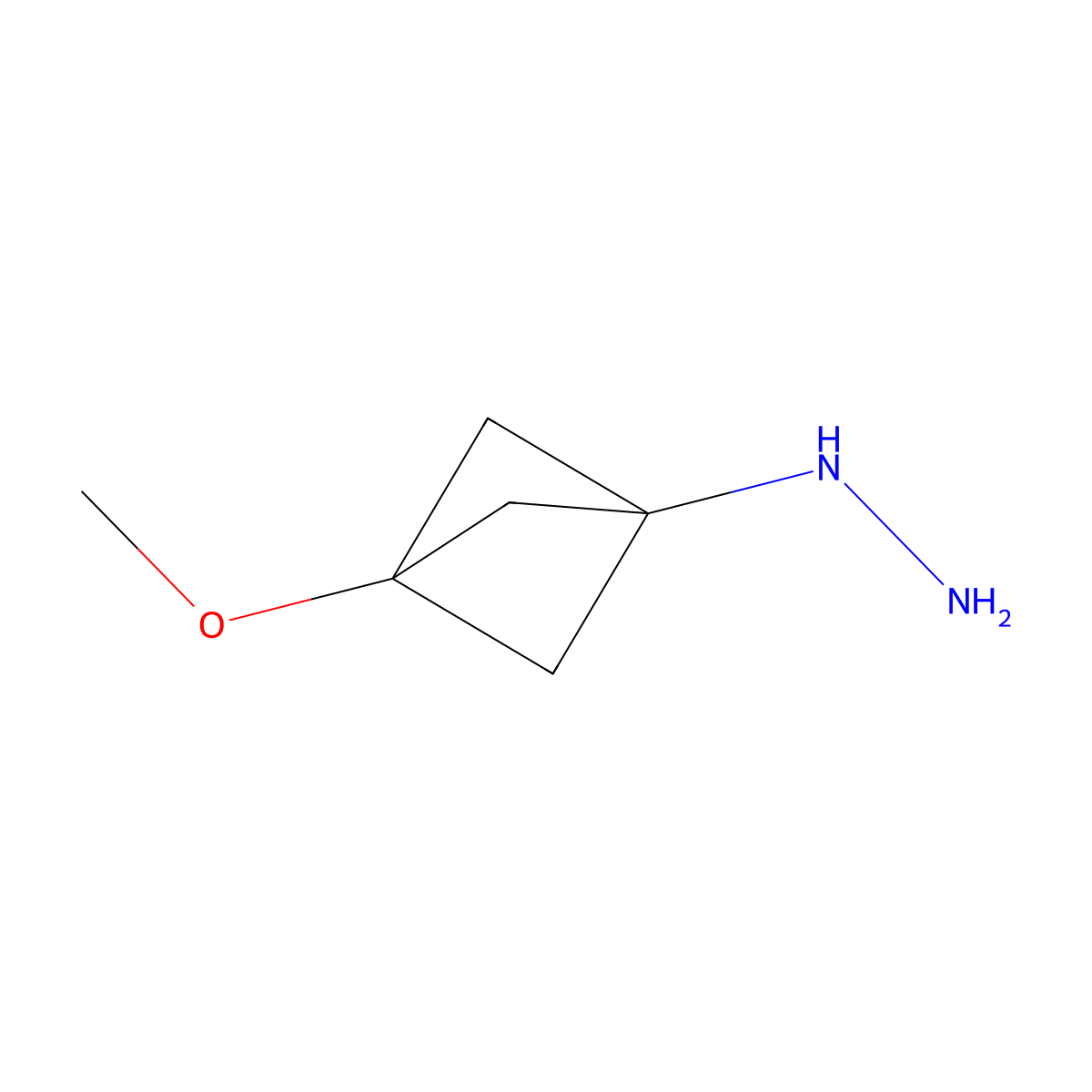 (3-Methoxy-1-bicyclo[1.1.1]pentanyl)hydrazine molecular structure, CAS 2538602-36-5
