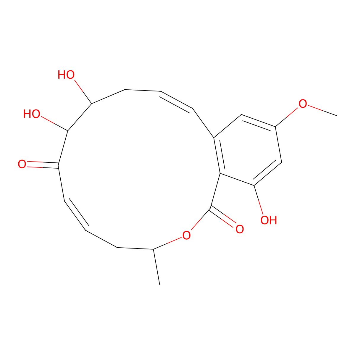(5Z)-7-Oxozeaenol molecular structure, CAS 253863-19-3