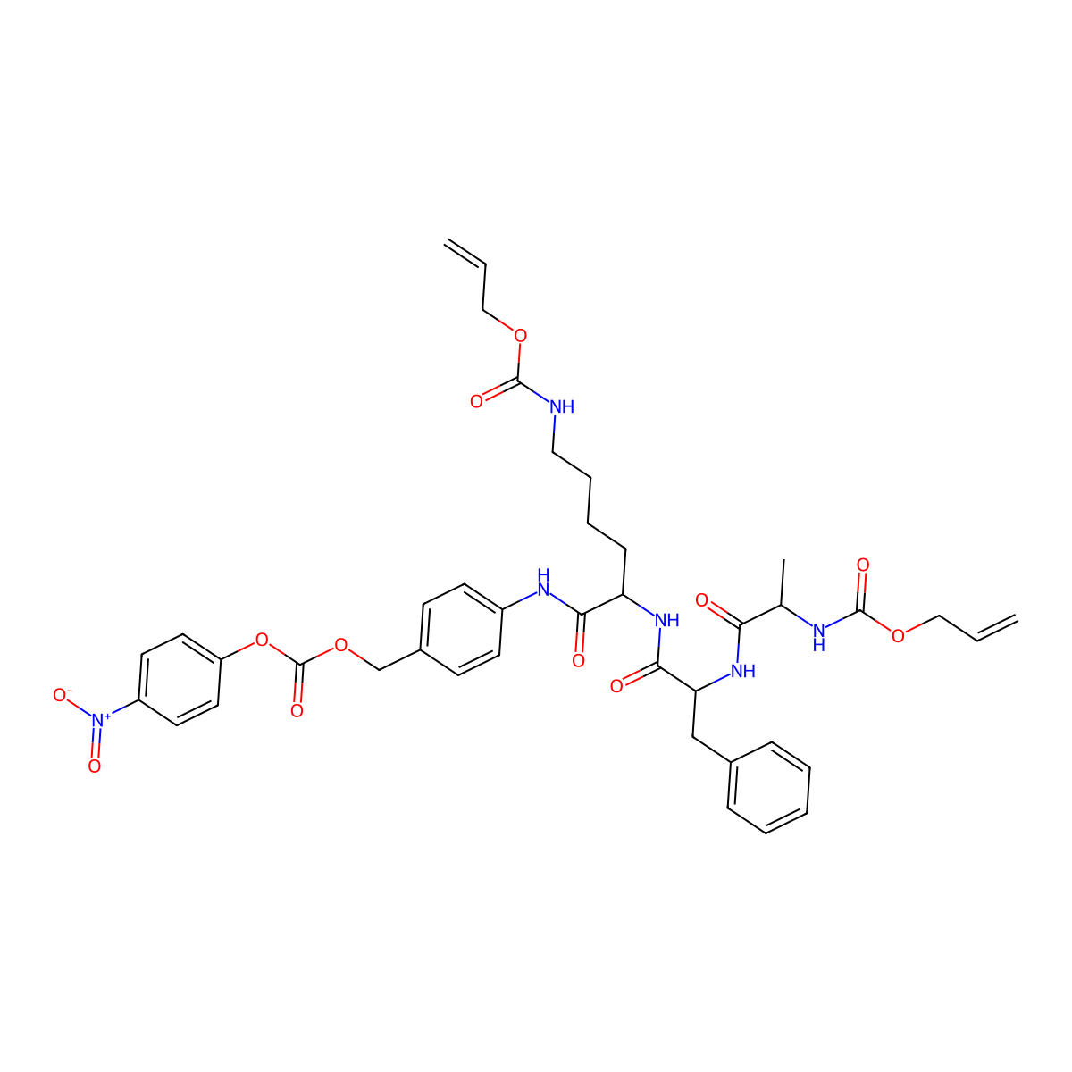 Alloc-D-Ala-Phe-Lys(Aloc)-PAB-PNP molecular structure, CAS 253863-34-2