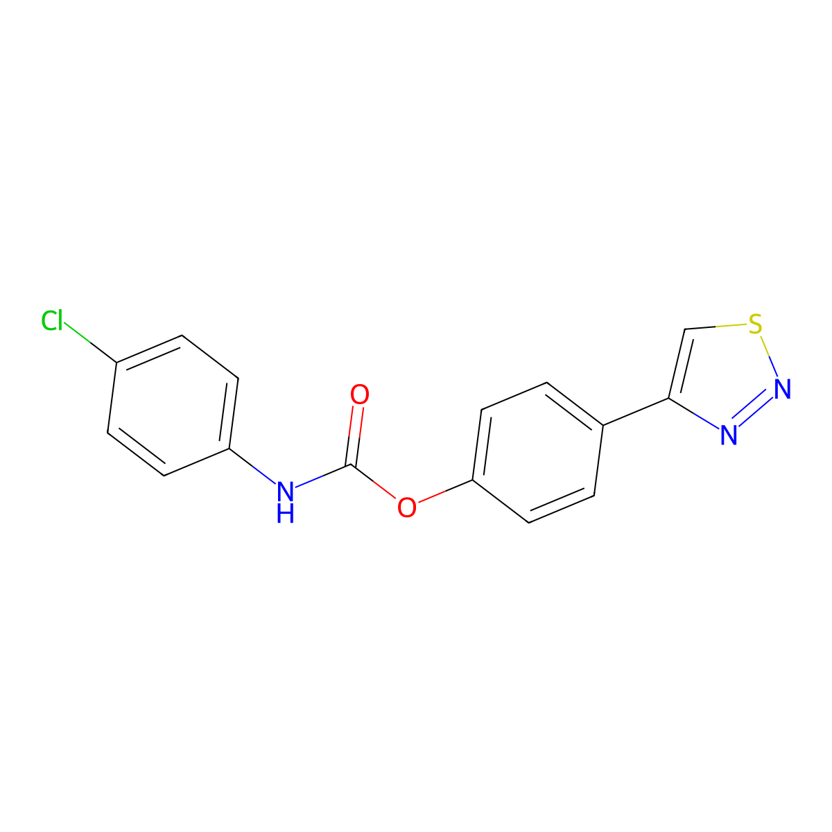 4-(1,2,3-thiadiazol-4-yl)phenyl N-(4-chlorophenyl)carbamate molecular structure, CAS 253865-14-4