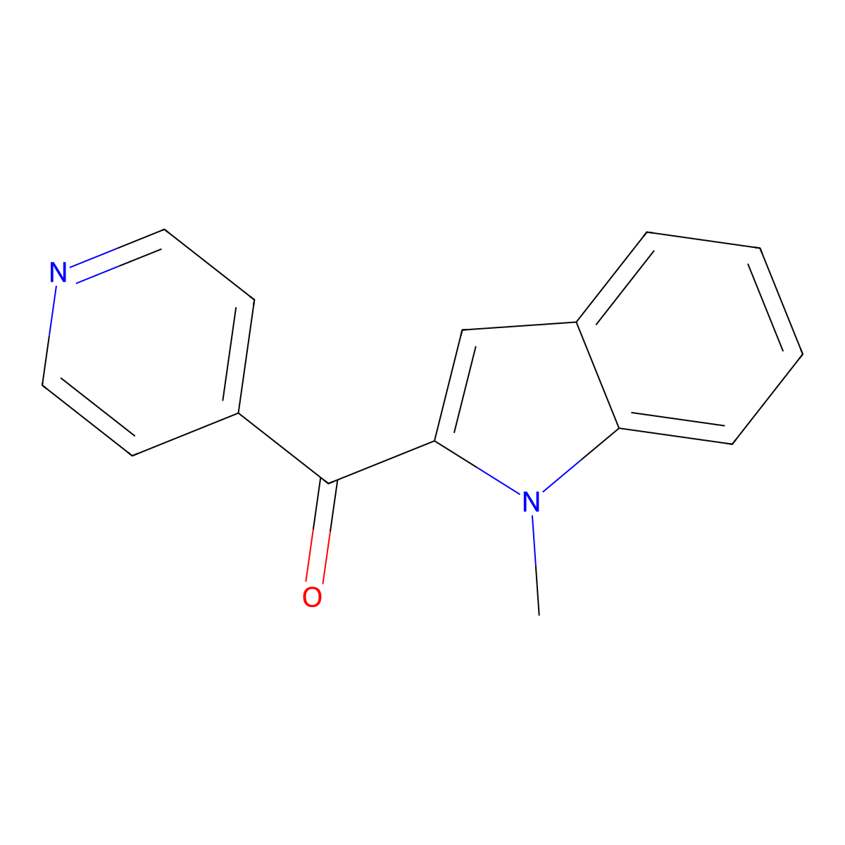 (1-Methyl-1h-indol-2-yl)(4-pyridinyl)methanone molecular structure, CAS 25387-27-3